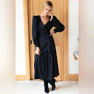 Emerson Fry Black Marigot Wrap Dress - Sz L - $248 - SOLD OUT!